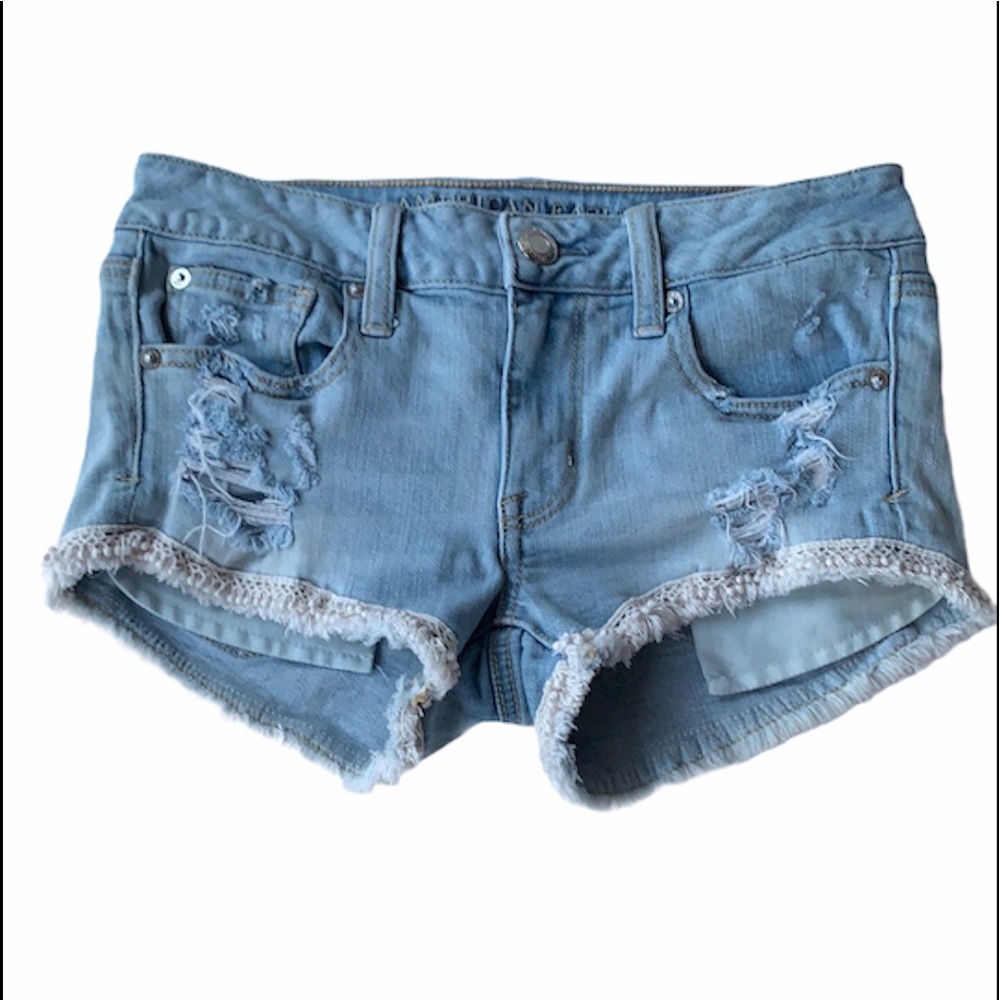 American Eagle AEO pom pom fringe distressed 2